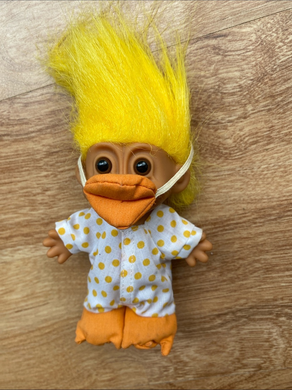 Russ vintage Troll doll with duck Mask